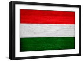 Hungary Flag Design with Wood Patterning - Flags of the World Series-Philippe Hugonnard-Framed Art Print