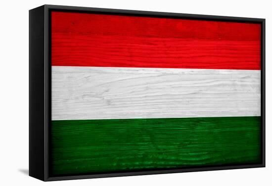 Hungary Flag Design with Wood Patterning - Flags of the World Series-Philippe Hugonnard-Framed Stretched Canvas