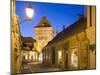 Hungary, Kšszeg, Town Gate, Lantern, Night-Rainer Mirau-Mounted Photographic Print