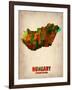 Hungary Watercolor Poster-NaxArt-Framed Art Print