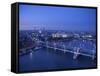 Hungerford Bridge and River Thames, London, England-Jon Arnold-Framed Stretched Canvas