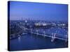 Hungerford Bridge and River Thames, London, England-Jon Arnold-Stretched Canvas