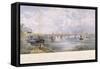 Hungerford Bridge, Charing Cross, London, 1863-null-Framed Stretched Canvas