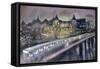 Hungerford Bridge, from the South Bank, 1995-Sophia Elliot-Framed Stretched Canvas