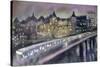 Hungerford Bridge, from the South Bank, 1995-Sophia Elliot-Stretched Canvas