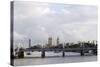 Hungerford Foot Bridge across the Thames, London, England, Uk-Axel Schmies-Stretched Canvas