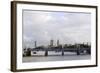 Hungerford Foot Bridge across the Thames, London, England, Uk-Axel Schmies-Framed Photographic Print
