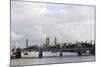 Hungerford Foot Bridge across the Thames, London, England, Uk-Axel Schmies-Mounted Photographic Print