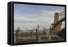 Hungerford Pier and Footbridge, C1850-null-Framed Stretched Canvas