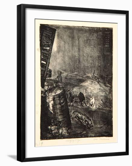 Hungry Dogs, Second Stone, 1916-George Wesley Bellows-Framed Giclee Print