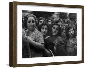 Hungry Italians Waiting For Their Bread Allotment Following Allied Takeover of Naples During WWII-George Rodger-Framed Photographic Print