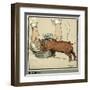 Hungry Peter as a Growing Piglet Drinking from a Bowl-Cecil Aldin-Framed Art Print