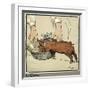 Hungry Peter as a Growing Piglet Drinking from a Bowl-Cecil Aldin-Framed Art Print