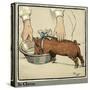 Hungry Peter as a Growing Piglet Drinking from a Bowl-Cecil Aldin-Stretched Canvas