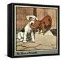Hungry Peter as a Piglet Makes Friends with a Dog-Cecil Aldin-Framed Stretched Canvas