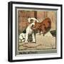 Hungry Peter as a Piglet Makes Friends with a Dog-Cecil Aldin-Framed Art Print