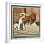 Hungry Peter as a Piglet Makes Friends with a Dog-Cecil Aldin-Framed Art Print