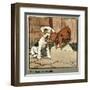 Hungry Peter as a Piglet Makes Friends with a Dog-Cecil Aldin-Framed Art Print