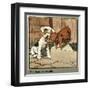 Hungry Peter as a Piglet Makes Friends with a Dog-Cecil Aldin-Framed Art Print