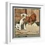 Hungry Peter as a Piglet Makes Friends with a Dog-Cecil Aldin-Framed Art Print