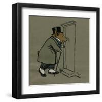 Hungry Peter the Pig Arrives at Tabitha's for Tea-Cecil Aldin-Framed Art Print