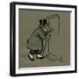 Hungry Peter the Pig Arrives at Tabitha's for Tea-Cecil Aldin-Framed Art Print