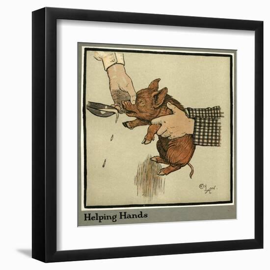 Hungry Peter the Pig, as a Young Piglet-Cecil Aldin-Framed Art Print