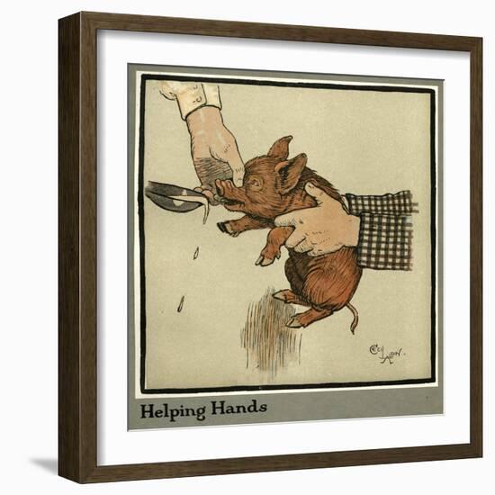 Hungry Peter the Pig, as a Young Piglet-Cecil Aldin-Framed Art Print