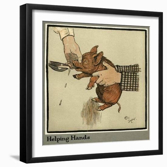 Hungry Peter the Pig, as a Young Piglet-Cecil Aldin-Framed Art Print