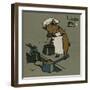 Hungry Peter the Pig Cooks for a Party-Cecil Aldin-Framed Art Print