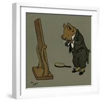 Hungry Peter the Pig Dresses for His Party-Cecil Aldin-Framed Art Print