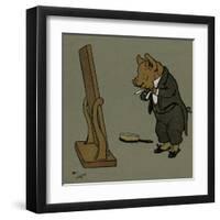 Hungry Peter the Pig Dresses for His Party-Cecil Aldin-Framed Art Print