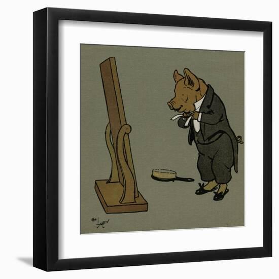 Hungry Peter the Pig Dresses for His Party-Cecil Aldin-Framed Art Print