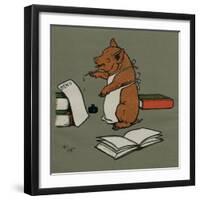 Hungry Peter the Pig Plans for a Party-Cecil Aldin-Framed Art Print
