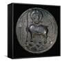 Hunnic silver plaque of a yak, 1st century. Artist: Unknown-Unknown-Framed Stretched Canvas