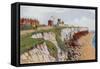 Hunstanton, the Cliffs and Lighthouse-Alfred Robert Quinton-Framed Stretched Canvas