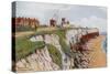 Hunstanton, the Cliffs and Lighthouse-Alfred Robert Quinton-Stretched Canvas