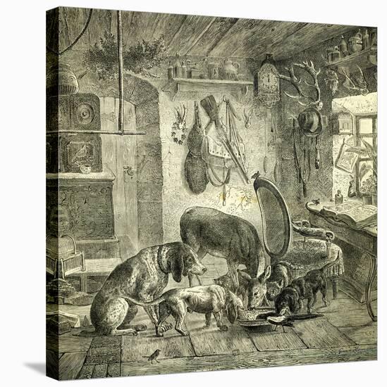 Hunt Austria Dogs 1891-null-Stretched Canvas