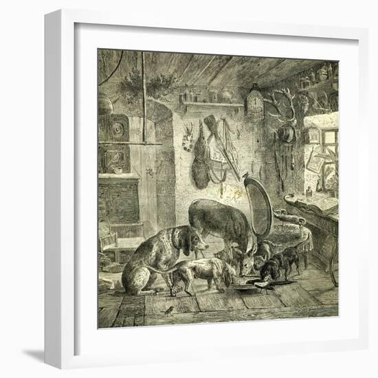 Hunt Austria Dogs 1891-null-Framed Giclee Print