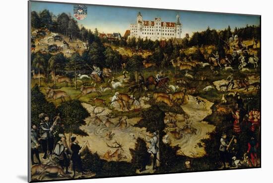 Hunt in Honor of Charles V at Torgau Castle-Lucas Cranach the Elder-Mounted Giclee Print