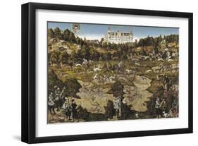 Hunt in Honour of Emperor Charles V at Torgau Castle-Lucas Cranach the Elder-Framed Giclee Print