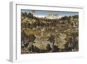 Hunt in Honour of Emperor Charles V at Torgau Castle-Lucas Cranach the Elder-Framed Giclee Print