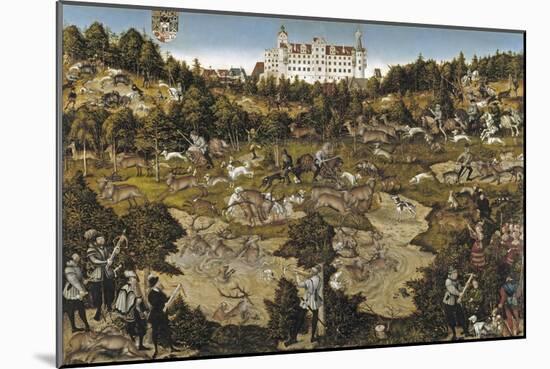 Hunt in Honour of Emperor Charles V at Torgau Castle-Lucas Cranach the Elder-Mounted Giclee Print