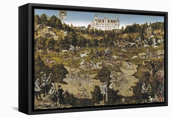 Hunt in Honour of Emperor Charles V at Torgau Castle-Lucas Cranach the Elder-Framed Stretched Canvas