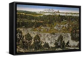 Hunt in Honour of Emperor Ferdinand I at Torgau Castle-Lucas Cranach the Elder-Framed Stretched Canvas