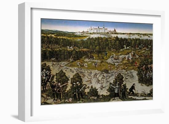 Hunt in Honour of Ferdinand I at the Castle of Torgau, 1545-Lucas Cranach the Elder-Framed Giclee Print