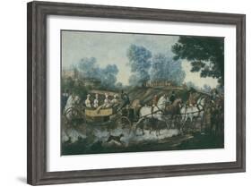 Hunt Meeting, engraved by Philibert Louis Debucourt-Antoine Charles Horace Vernet-Framed Giclee Print