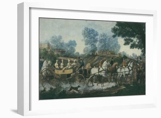 Hunt Meeting, engraved by Philibert Louis Debucourt-Antoine Charles Horace Vernet-Framed Giclee Print