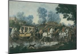 Hunt Meeting, engraved by Philibert Louis Debucourt-Antoine Charles Horace Vernet-Mounted Giclee Print