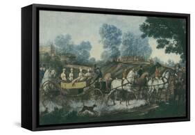 Hunt Meeting, engraved by Philibert Louis Debucourt-Antoine Charles Horace Vernet-Framed Stretched Canvas